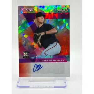 2024 Leaf Vivid Baseball Chase Mobley Rookie Red Crystal Auto 2/8 SP Guardians